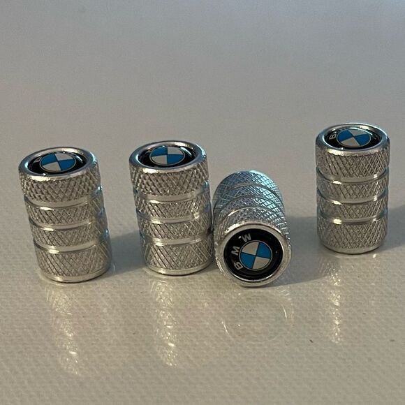 BMW Valve Stem Caps in Silver Set of 4 NWT - Picture 3 of 4